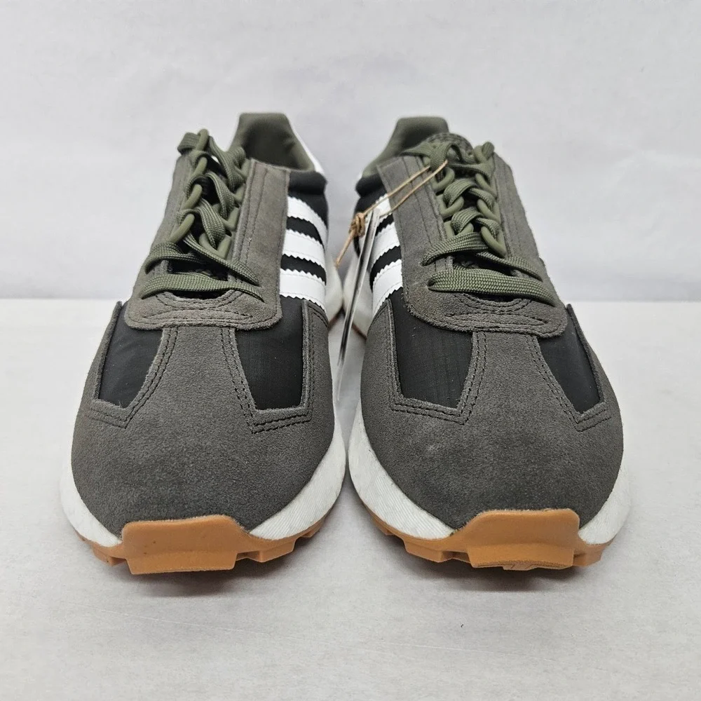Adidas Retropy‎ E5 Casual Sneakers H03854 Olive White Gray Boost Mens Size 8.5